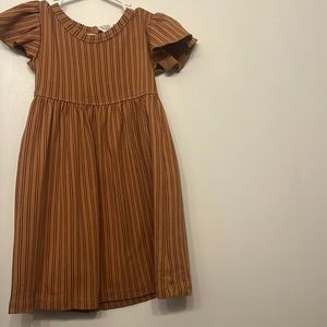 Kate Quinn dress - Apple cinnamon pin stripe flutter sleeve